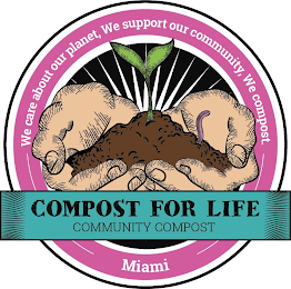 WE CARE ABOUT OUR PLANET, WE SUPPORT OUR COMMUNITY, WE COMPOST. COMPOST FOR LIFE COMMUNITY COMPOST MIAMI