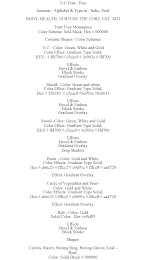 N C FONT / FREE ASSASSIN - ALPHABET & TYPE IN : ITALIC, SERIF BODY, HEALTH, NURTURE THE CORE, EST. 2021 FONT/ FREE MONOSPACE COLOR SCHEME: SOLD BLACK: HEX # 000000 COSTUME SHAPES / COLOR SCHEMES N C - COLOR: GREEN, WHITE AND GOLD COLOR EFFECT: GRADIENT TYPE SOLID, HEX : # FFD700 # C5EAC9 # 3E993E # FFD700 EFFECTS BEVEL & EMBOSS BLACK STROKE GRADIENT OVERLAY SHIELD- COLOR: GREEN AND WHITE COLOR EFFECT: GRADIENT TYPE SOLID, HEX # 25B243 # C5EAC9 #3E993E #0E6011 EFFECTS BEVEL & EMBOSS BLACK STROKE GRADIENT OVERLAY SWORD -COLOR: GREEN, WHITE AND GOLD COLOR EFFECT: GRADIENT TYPE SOLID, HEX # FFD700 # C5EAC9 # 3E993E # FFD700 EFFECTS BEVEL & EMBOSS GRADIENT OVERLAY DROP SHADOW BRAIN - COLOR: GOLD AND WHITE. COLOR EFFECTS: GRADIENT TYPE SOLID, HEX # EBDC23 # FFFCC2 # E9D91C # FFFCC8 # EAD720 EFFECT: GRADIENT OVERLAY. CIRCLE OF VEGETABLES AND FRUIT- COLOR: GOLD AND WHITE. COLOR EFFECTS: GRADIENT TYPE SOLID, HEX # EBDC23 # FFFCC2 # E9D91C # FFFCC8 # EAD720 EFFECT: GRADIENT OVERLAY. BELT - COLOR: GOLD SOLID COLOR: HEX #E9CF05 EFFECTS BEVEL & EMBOSS BLACK STROKE SHAPES: CIRCLES, STARE'S, BOXING RING, BOXING GLOVES, LEAF - REEF, COLOR: SOLID BLACK # 000000