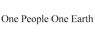 ONE PEOPLE ONE EARTH