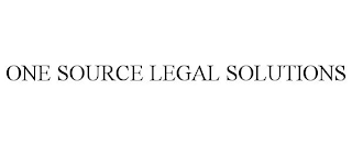 ONE SOURCE LEGAL SOLUTIONS