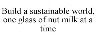 BUILD A SUSTAINABLE WORLD, ONE GLASS OF NUT MILK AT A TIME