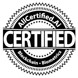 ALLCERTIFIED.AI CERTIFIED BLOCKCHAIN · BIOMETRICS