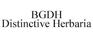 BGDH DISTINCTIVE HERBARIA