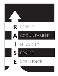 RESPECT ACCOUNTABILITY INTEGRITY SERVICE EXCELLENCE RAISE