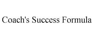 COACH'S SUCCESS FORMULA