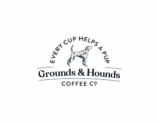 EVERY CUP HELPS A PUP GROUNDS & HOUNDS COFFEE CO.