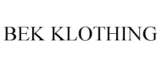 BEK KLOTHING