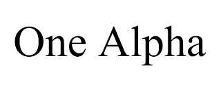 ONE ALPHA