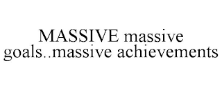 MASSIVE MASSIVE GOALS..MASSIVE ACHIEVEMENTS