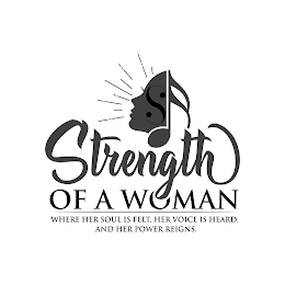 S STRENGTH OF A WOMAN WHERE HER SOUL IS FELT, HER VOICE IS HEARD, AND HER POWER REIGNS.