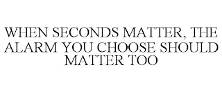 WHEN SECONDS MATTER, THE ALARM YOU CHOOSE SHOULD MATTER TOO