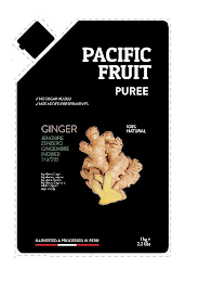 PACIFIC FRUIT PUREE NO SUGAR ADDED NOT ADDED PRESERVATIVES GINGER 100% NATURAL JENGIBRE ZENZERO GINGEMBRE INGWER INGREDIENTS: GINGER INGREDIENTES: JENGIBRE INGREDIENTI: ZENZERO INGREDIENTS: GINGEMBRE ZUTATEN: INGWER HARVESTED & PROCESSED IN PERU 1KG 2.2 LBS