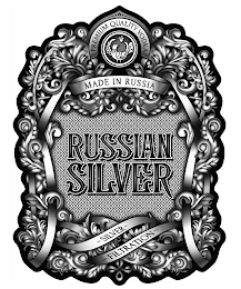 PREMIUM QUALITY VODKA MADE IN RUSSIA SILVER FILTRATION RUSSIAN SILVER