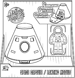 ASTRO VENTURE 3+ DOOR OPENS ASTRONAUT FITS INSIDE CAPSULE LIGHTS UP PLAY MIND SPACE CAPSULE / LANDING MODULE