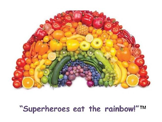 "SUPERHEROES EAT THE RAINBOW!"