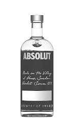 ABSOLUT SINCE 1879 L.O. SMITH ABSOLUT MADE IN THE VILLAGE OF ÅHUS, SWEDEN. ABSOLUT SINCE 1879. COUNTRY OF SWEDEN