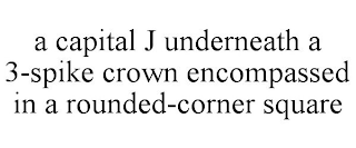 A CAPITAL J UNDERNEATH A 3-SPIKE CROWN ENCOMPASSED IN A ROUNDED-CORNER SQUARE