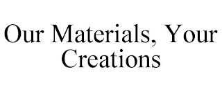 OUR MATERIALS, YOUR CREATIONS