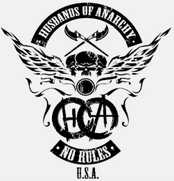 H A · HUSBANDS OF ANARCHY · U.S.A. · NO RULES ·