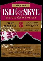 ISLE OF SKYE SINCE 1933 BLENDED SCOTCH WHISKY EIGHT YEARS OLD DISTILLED, BLENDED AND BOTTLED IN SCOTLAND BY IAN MACLEOD DISTILLERS LIMITED RICH IN DISTINCTIVE ISLAND AND SPEYSIDE MALTS LIMITED BATCH RELEASE MATURED IN OAK CASKS IAN MACLEOD CO LIMITED