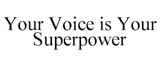 YOUR VOICE IS YOUR SUPERPOWER