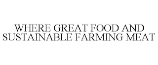 WHERE GREAT FOOD AND SUSTAINABLE FARMING MEAT