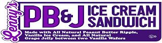 LENNY'S PB&J ICE CREAM SANDWICH MADE WITH ALL NATURAL PEANUT BUTTER RIPPLE, VANILLA ICE CREAM, AND ALL NATURAL GRAPE JELLY BETWEEN TWO VANILLA WAFERS UD