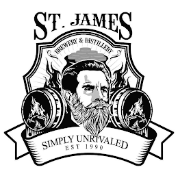 ST. JAMES BREWERY & DISTILLERY SIMPLY UNRIVALED EST 1990