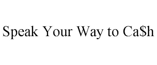 SPEAK YOUR WAY TO CA$H