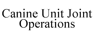 CANINE UNIT JOINT OPERATIONS