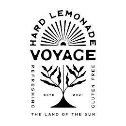 VOYAGE HARD LEMONADE REFRESHING GLUTEN FREE THE LAND OF THE SUN ESTD 2021