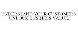 UNDERSTAND YOUR CUSTOMERS. UNLOCK BUSINESS VALUE.