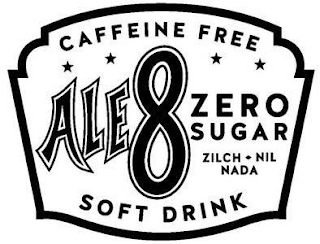 CAFFEINE FREE ALE 8 ZERO SUGAR ZILCH NIL NADA SOFT DRINK