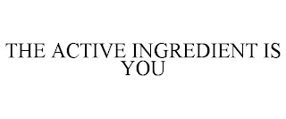 THE ACTIVE INGREDIENT IS YOU