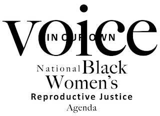 IN OUR OWN VOICE NATIONAL BLACK WOMEN'S REPRODUCTIVE JUSTICE AGENDA