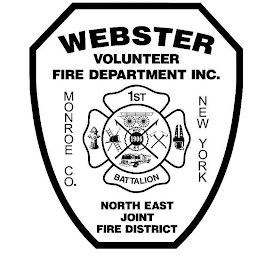 WEBSTER VOLUNTEER FIRE DEPARTMENT INC. MONROE CO. NEW YORK NORTH EAST JOINT FIRE DISTRICT 1ST BATTALION WFD 1906 NY