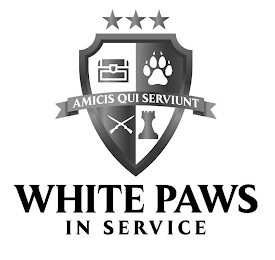 AMICIS QUE SERVIUNT WHITE PAWS IN SERVICE