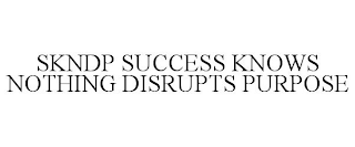 SKNDP SUCCESS KNOWS NOTHING DISRUPTS PURPOSE