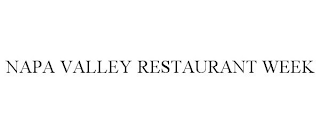 NAPA VALLEY RESTAURANT WEEK