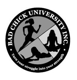 BAD CHICK UNIVERSITY TURN INC. TURN YOUR STRUGGLE INTO YOUR STRENGTH