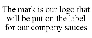 THE MARK IS OUR LOGO THAT WILL BE PUT ONTHE LABEL FOR OUR COMPANY SAUCES