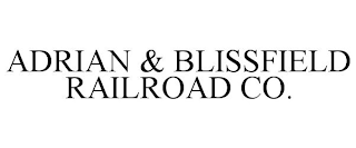 ADRIAN & BLISSFIELD RAILROAD CO.