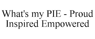 WHAT'S MY PIE - PROUD INSPIRED EMPOWERED