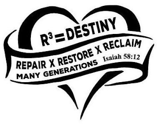 R3 = DESTINY REPAIR X RESTORE X RECLAIM MANY GENERATIONS ISAIAH 58:12