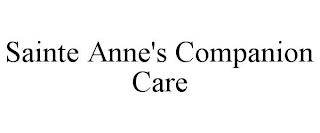 SAINTE ANNE'S COMPANION CARE