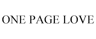 ONE PAGE LOVE