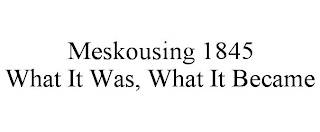 MESKOUSING 1845 WHAT IT WAS, WHAT IT BECAME