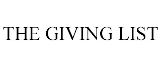 THE GIVING LIST