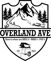 OVERLAND AVE HOME IS WHERE YOU HAUL PARK IT POP IT EST 2021