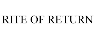 RITE OF RETURN